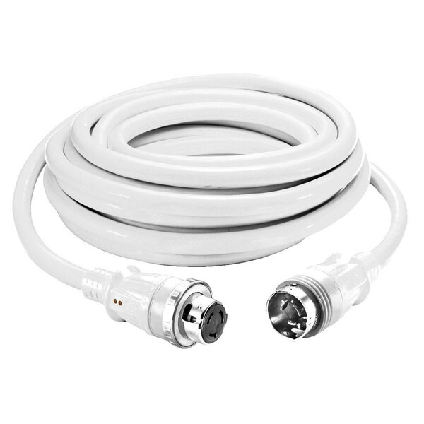 Locking Devices, Twist-Lock, Marine Grade, Ship to Shore Cableset, 50A 125/250V, 3-Pole 4-Wire Grounding, Non-NEMA, White, LED Indicators